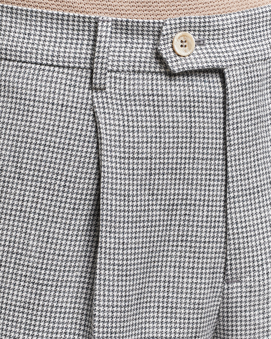 Mies | Housut | Brunello Cucinelli | Pleated Houndstooth Trousers Light Grey