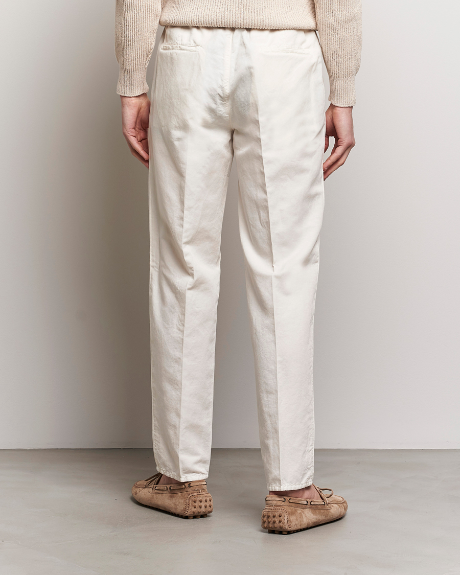 Mies | Housut | Brunello Cucinelli | Cotton/Linen Drawstring Pants Off White