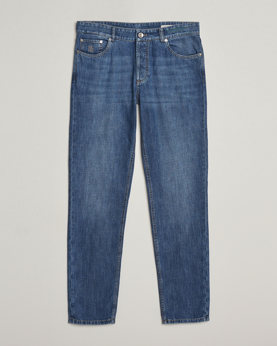 Mies | Housut | Brunello Cucinelli | Traditional Fit Jeans Dark Blue Wash