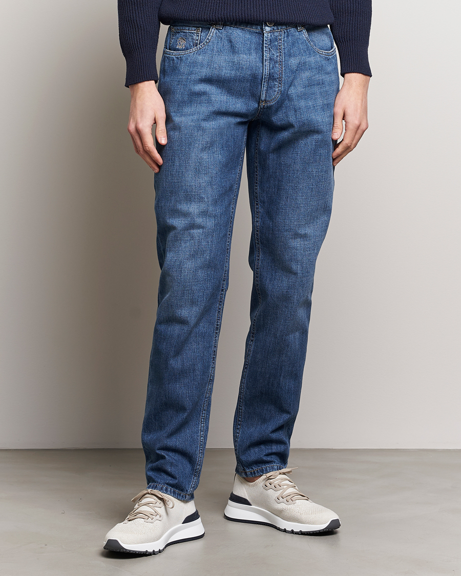 Mies | Housut | Brunello Cucinelli | Traditional Fit Jeans Dark Blue Wash