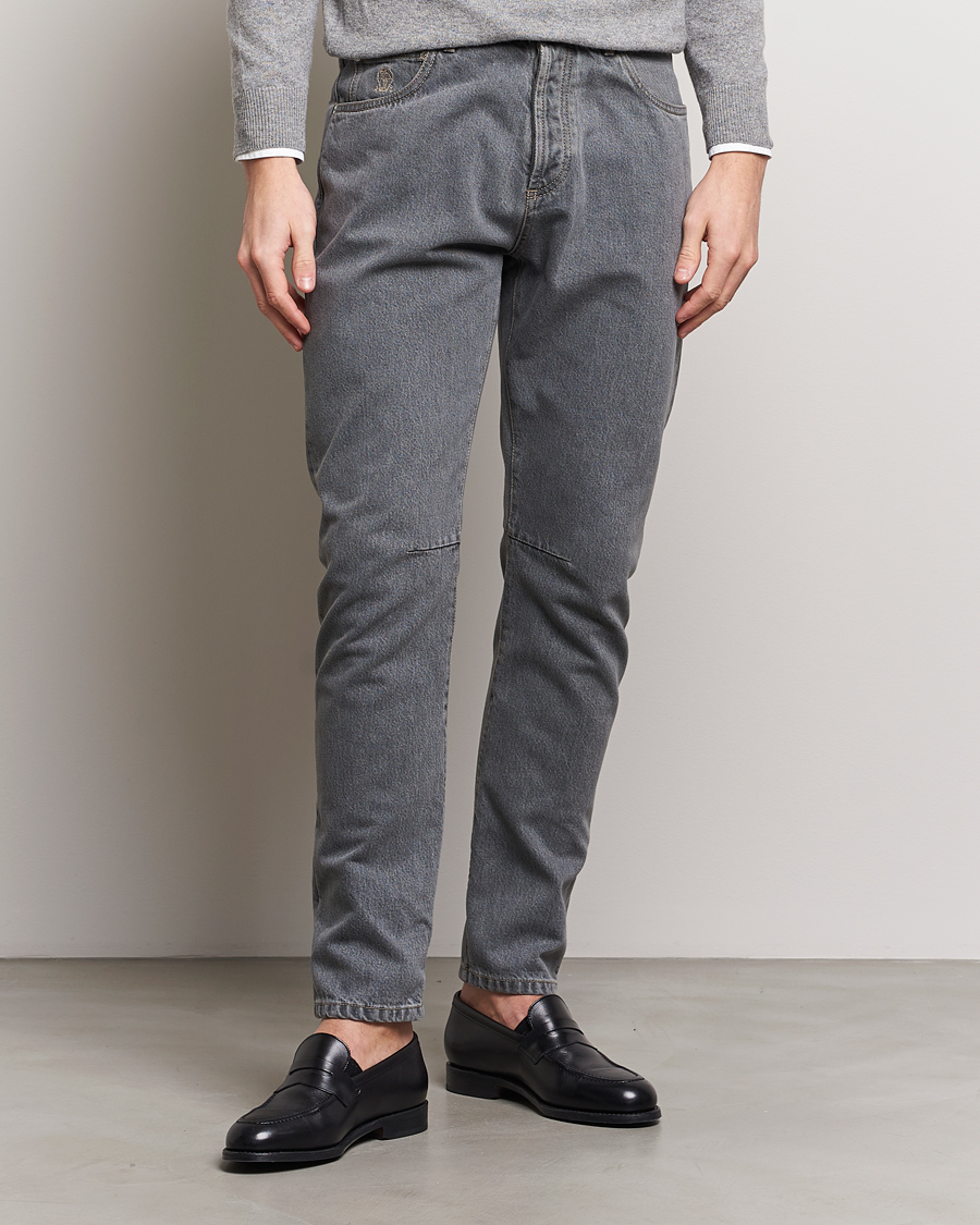Mies | Farkut | Brunello Cucinelli | Leisure Fit Jeans Grey Wash