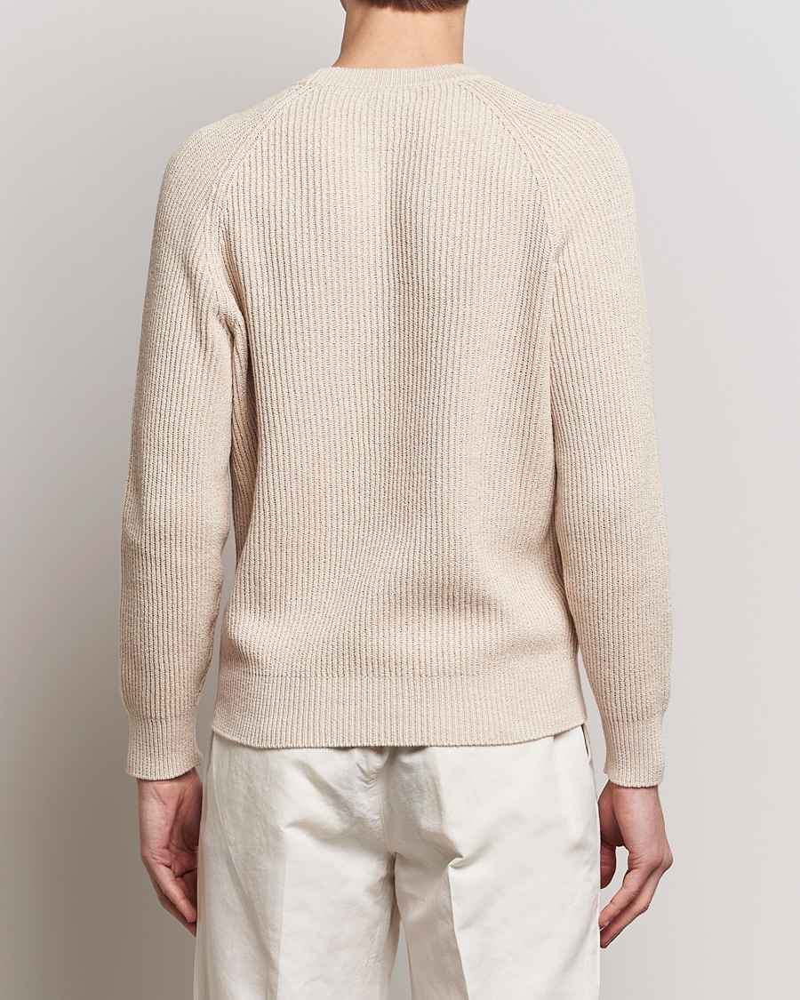 Mies | Puserot | Brunello Cucinelli | Heavy Rib Stitch Crew Neck Light Beige
