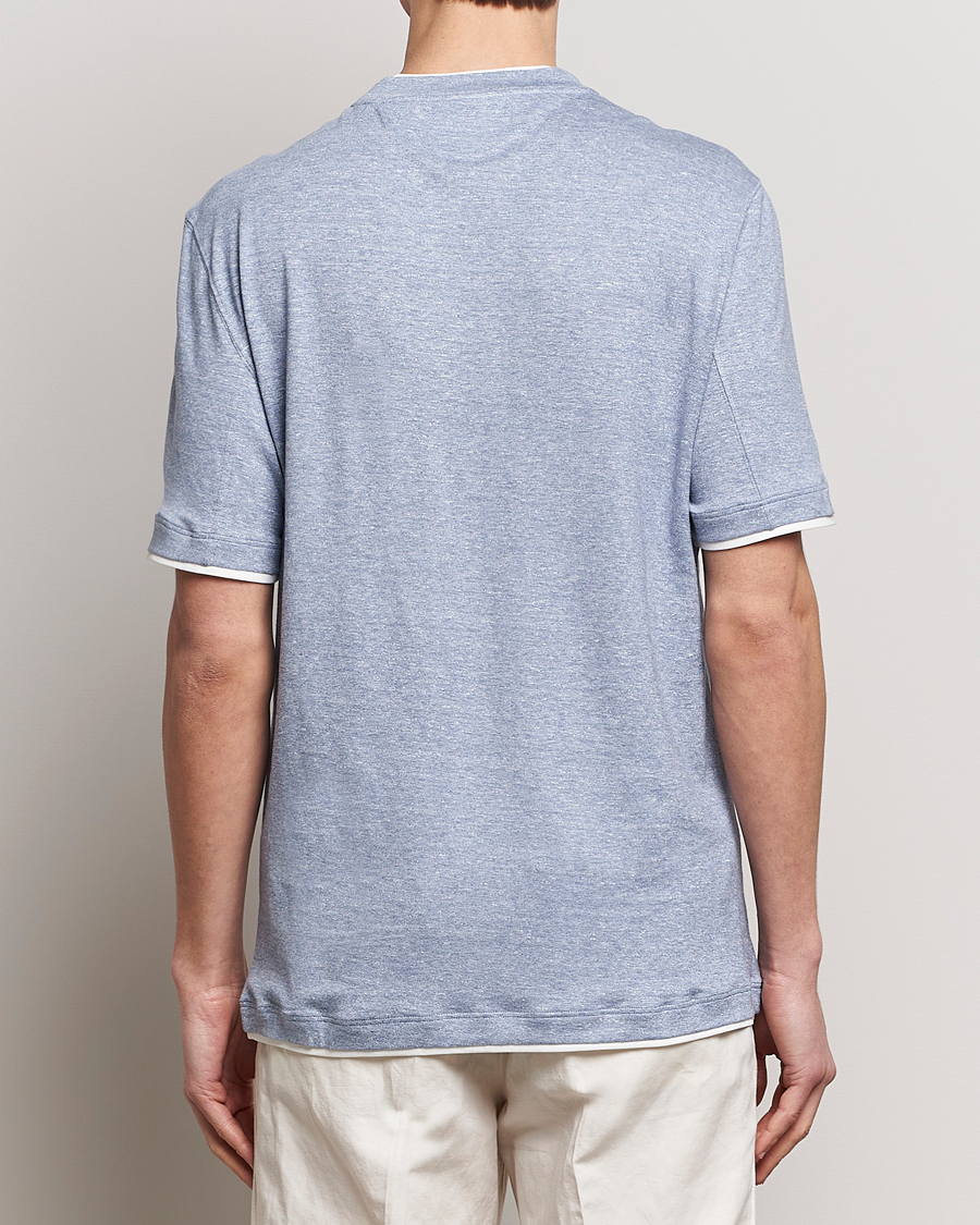 Mies | T-paidat | Brunello Cucinelli | Cotton/Linen T-Shirt Light Blue