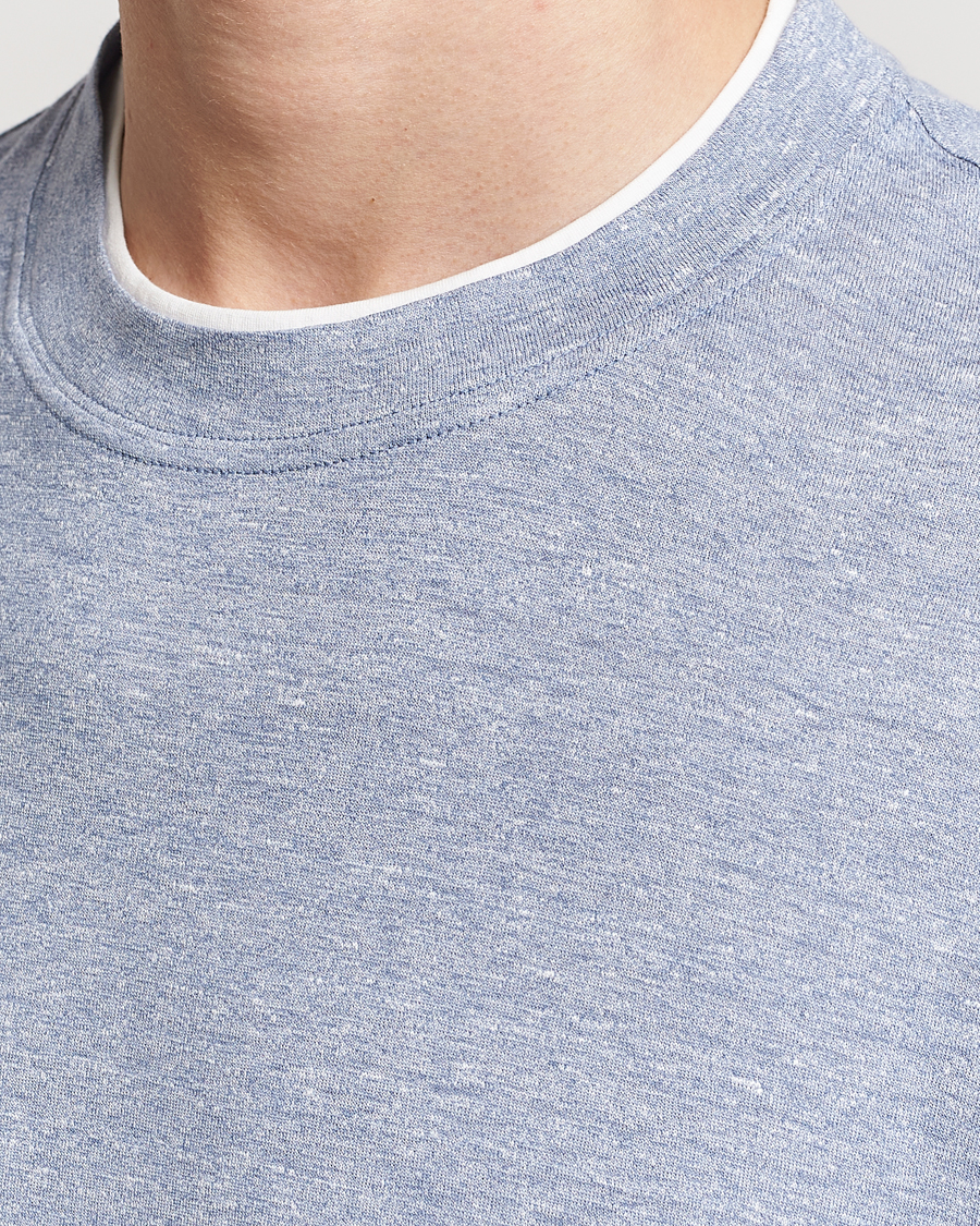 Mies | T-paidat | Brunello Cucinelli | Cotton/Linen T-Shirt Light Blue