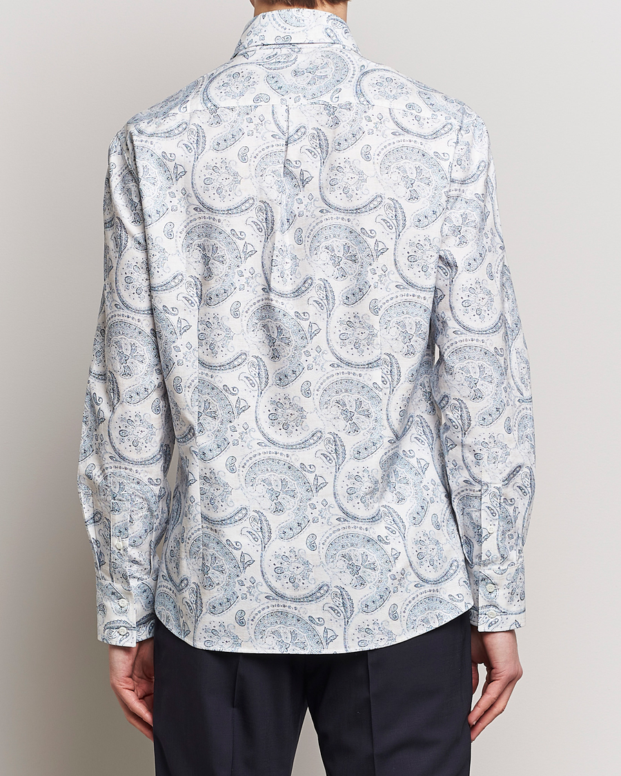 Mies | Kauluspaidat | Brunello Cucinelli | Slim Fit Paisley Shirt Light Blue