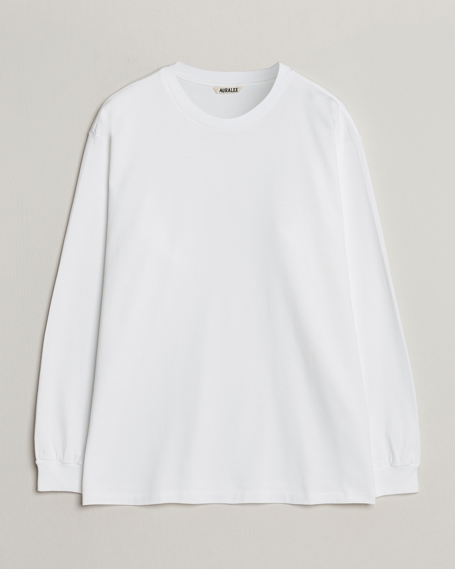 Miehet |  | Auralee | Luster Plating Long Sleeve T-Shirt White