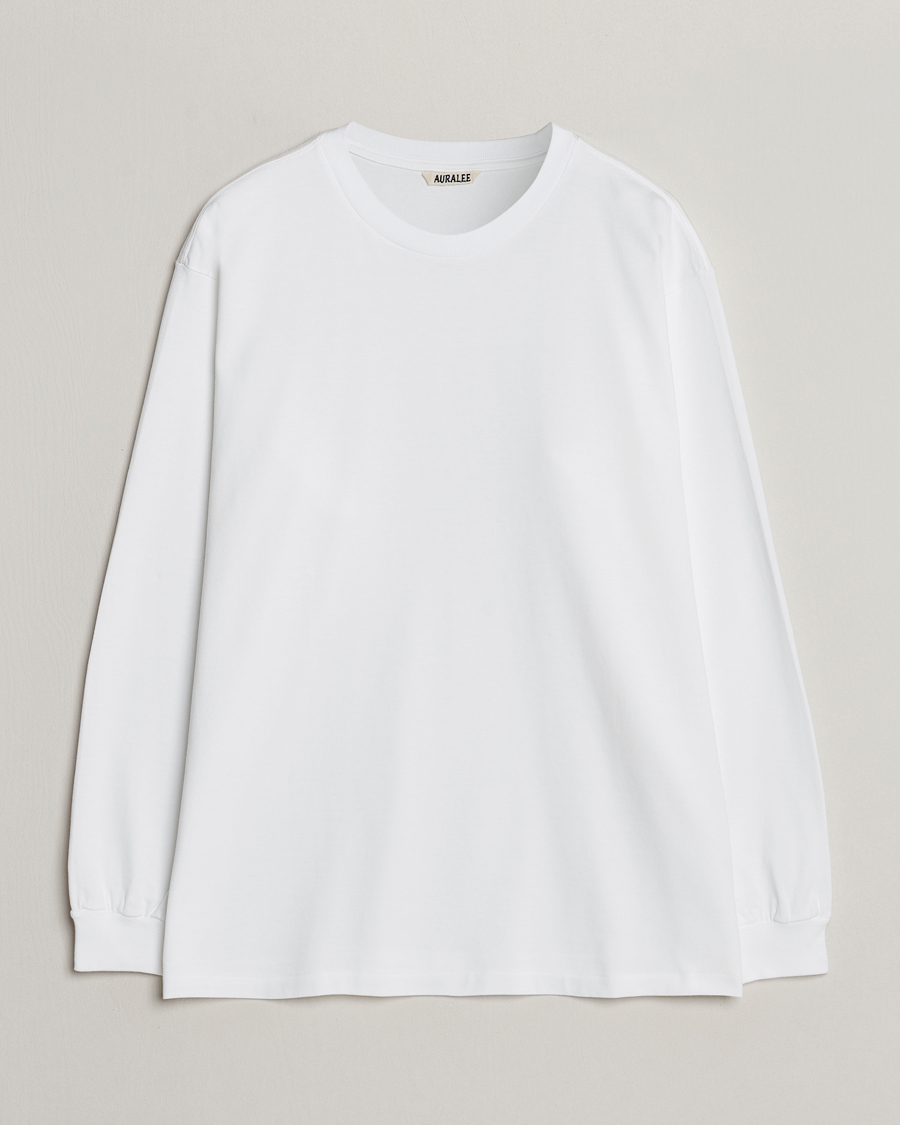 Mies | T-paidat | Auralee | Luster Plating Long Sleeve T-Shirt White