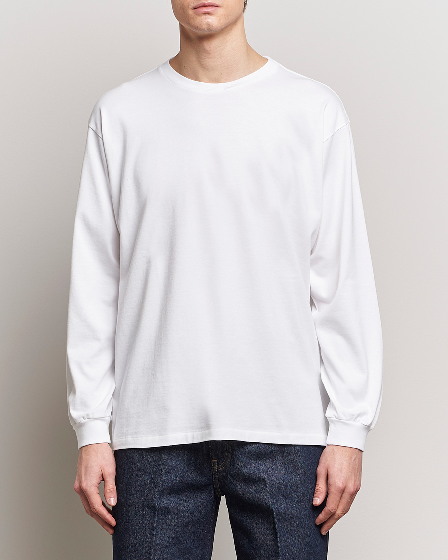 Mies | Pitkähihaiset t-paidat | Auralee | Luster Plating Long Sleeve T-Shirt White