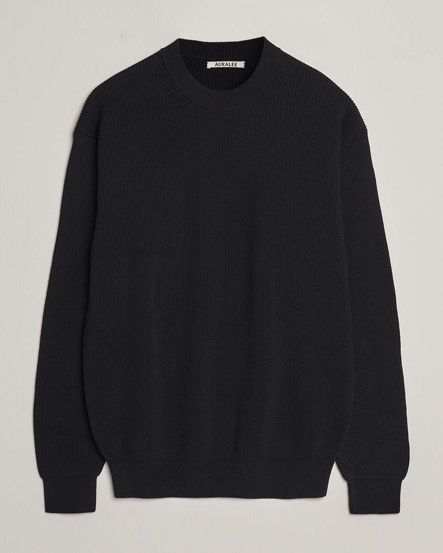 Mies | Puserot | Auralee | Hard Twist Rib Knit Pullover Black