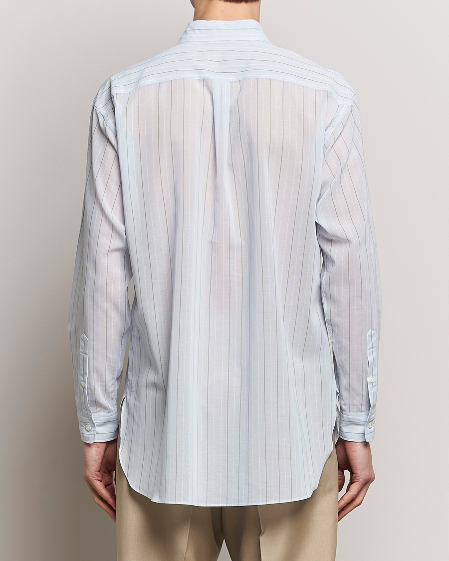 Mies | Kauluspaidat | Auralee | Hard Twist Light Cotton Shirt Light Blue Stripe