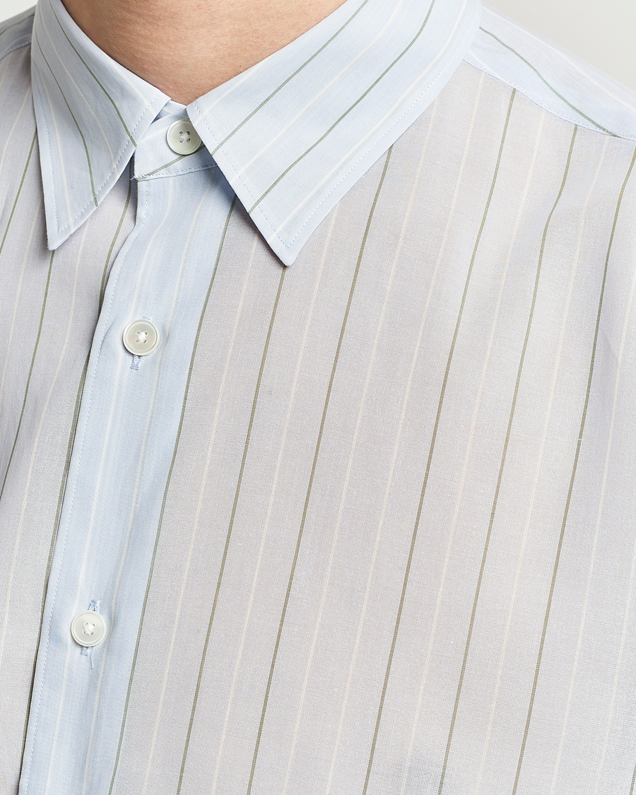 Mies | Kauluspaidat | Auralee | Hard Twist Light Cotton Shirt Light Blue Stripe