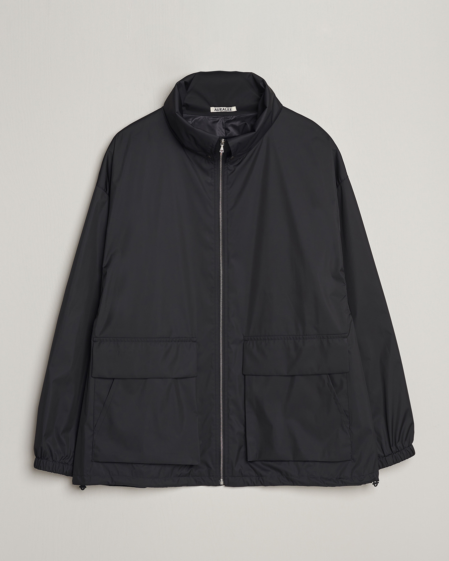 Miehet |  | Auralee | Polyester Satin Zip Jacket Black