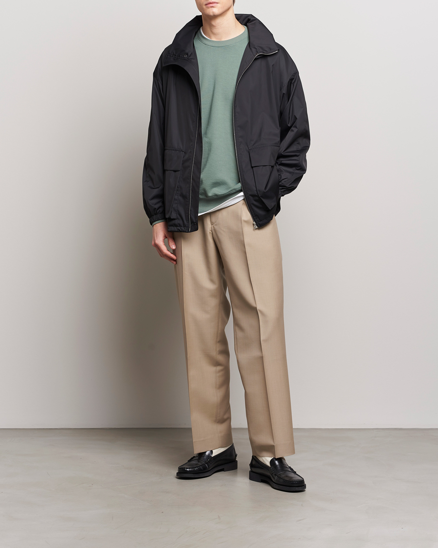 Mies | Takit | Auralee | Polyester Satin Zip Jacket Black