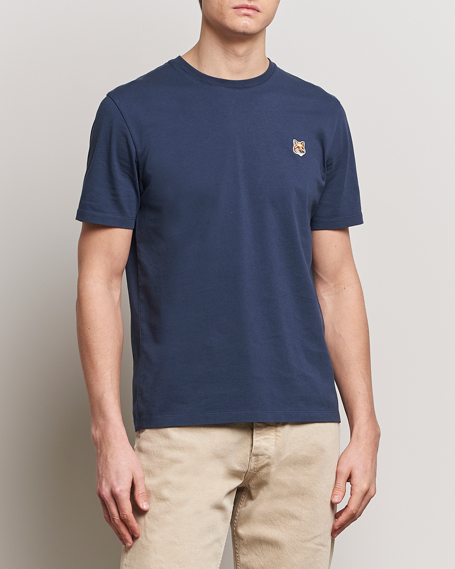 Mies | Lyhythihaiset t-paidat | Maison Kitsuné | Fox Head T-Shirt Ink Blue