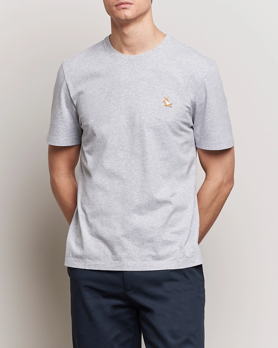 Mies | Lyhythihaiset t-paidat | Maison Kitsuné | Chillax Fox T-Shirt Light Grey Melange