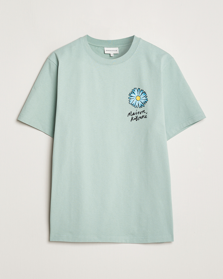 Mies | T-paidat | Maison Kitsuné | Floating Flower T-Shirt Seafoam Blue