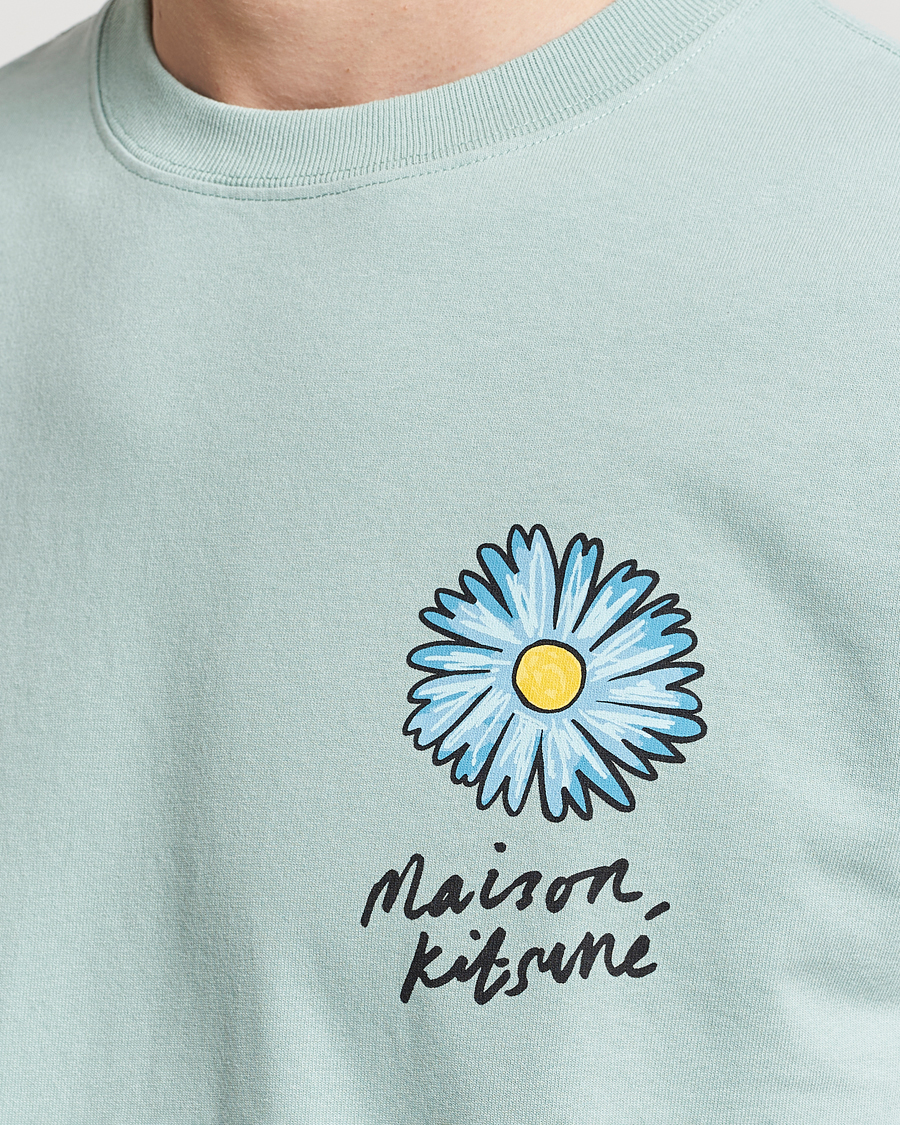 Mies | T-paidat | Maison Kitsuné | Floating Flower T-Shirt Seafoam Blue