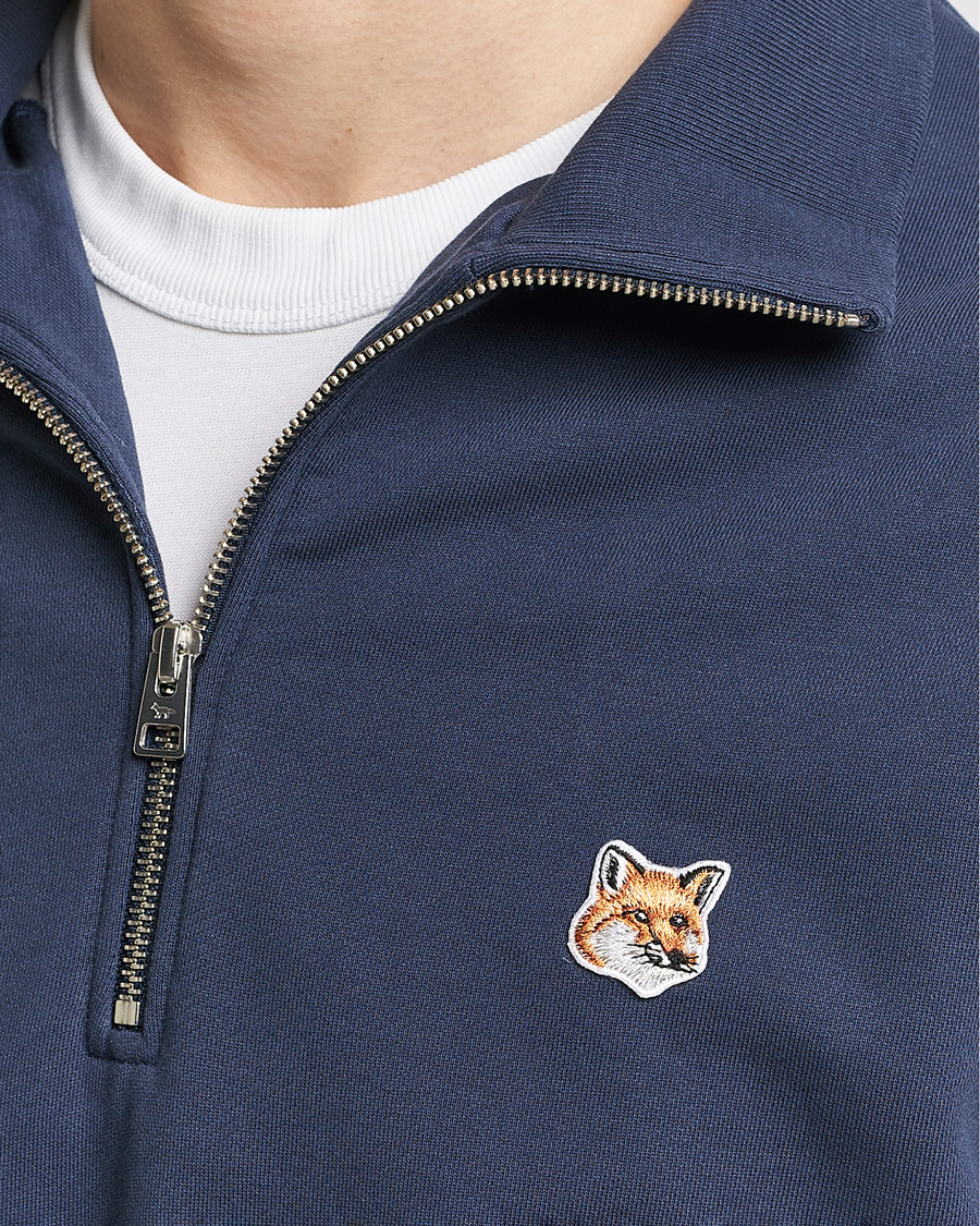 Mies | Puserot | Maison Kitsuné | Fox Head Half Zip Sweatshirt Ink Blue