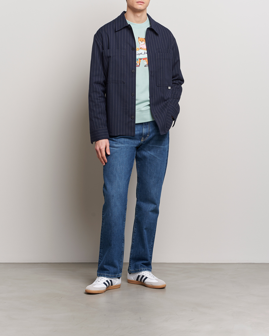 Mies | Takit | Maison Kitsuné | Pinstriped Overshirt Navy