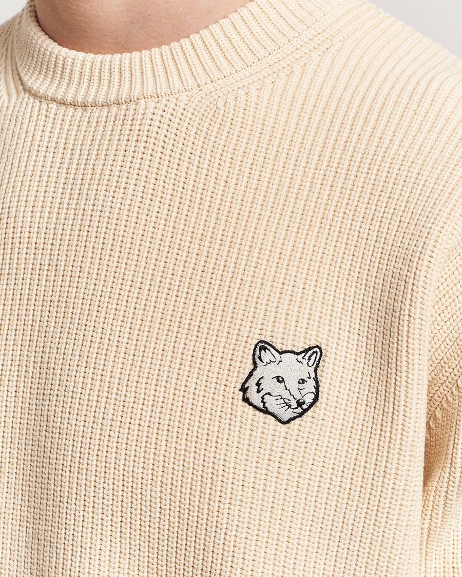 Mies | Puserot | Maison Kitsuné | Tonal Fox Ribbed Crew Neck Paper