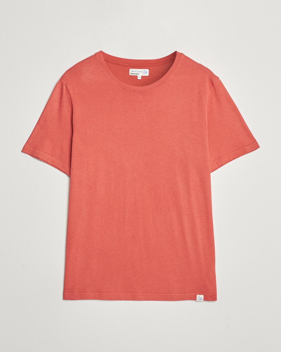 Mies | T-paidat | Merz b. Schwanen | Organic Cotton Washed Crew Neck T-Shirt Newman Red