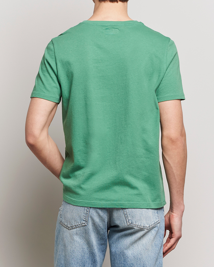 Mies | T-paidat | Merz b. Schwanen | Organic Cotton Washed Crew Neck T-Shirt Grass Green