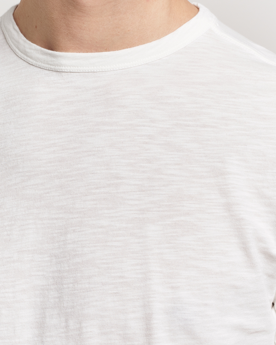 Mies | T-paidat | Merz b. Schwanen | Organic Pima Cotton Slub Crew Neck T-Shirt White