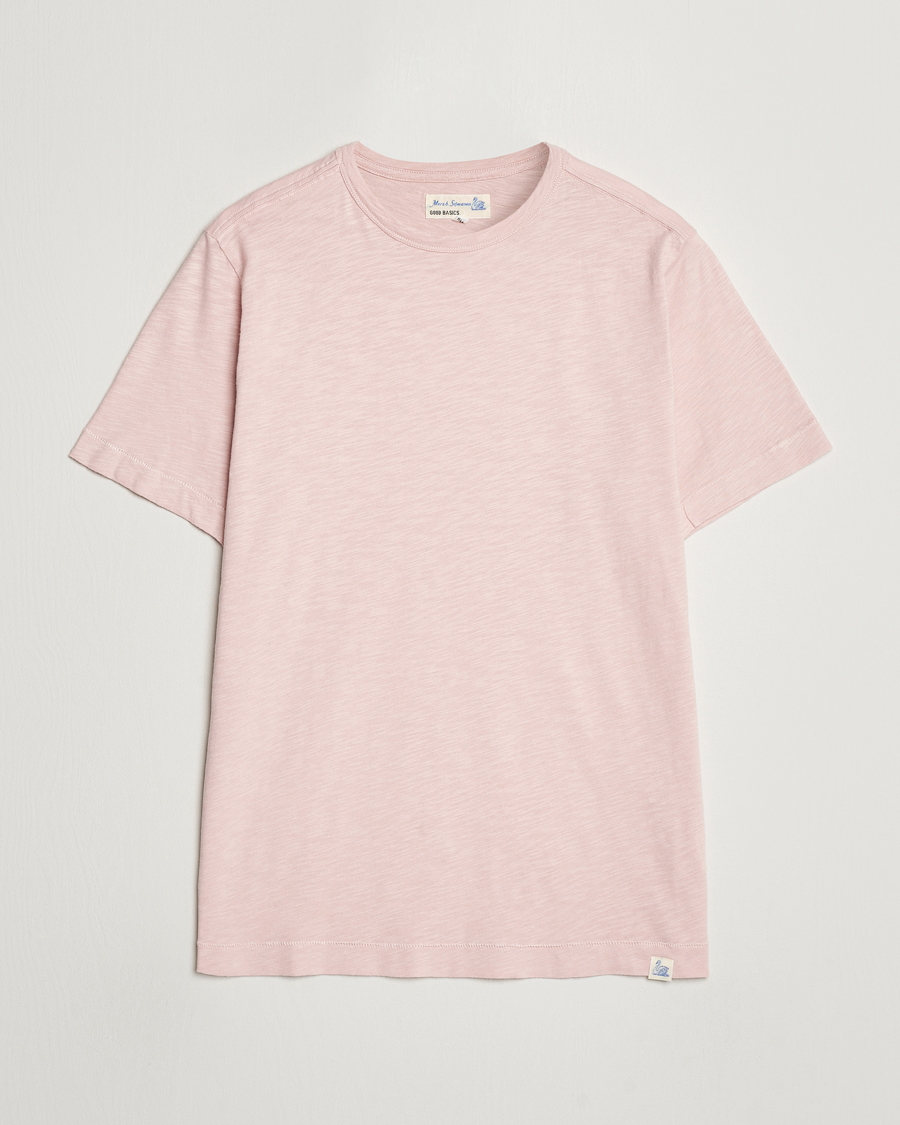 Mies | T-paidat | Merz b. Schwanen | Organic Pima Cotton Slub Crew Neck T-Shirt Dusted Pink