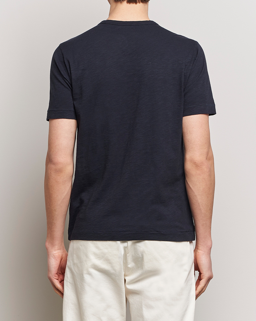 Mies | T-paidat | Merz b. Schwanen | Organic Pima Cotton Slub Crew Neck T-Shirt Dark Navy