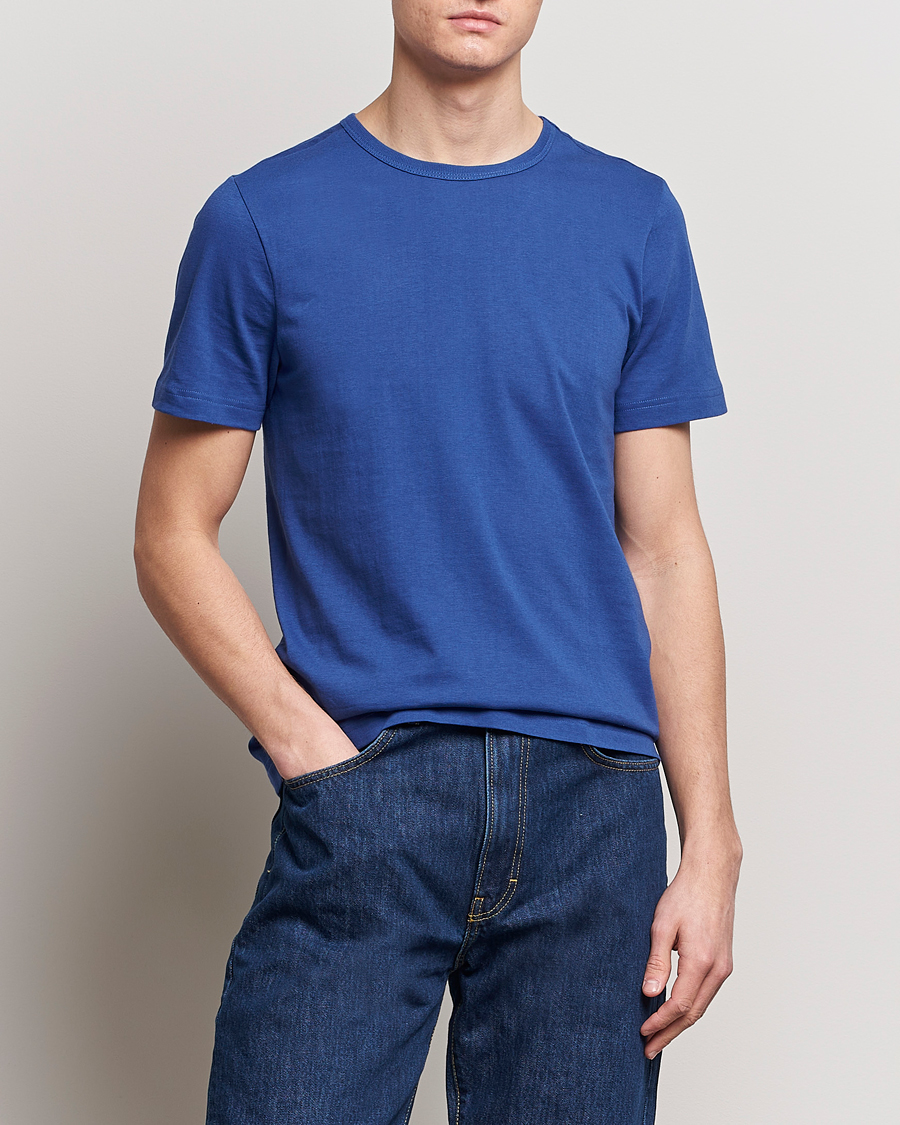 Mies | T-paidat | Merz b. Schwanen | 1950s Classic Loopwheeled T-Shirt Vintage Blue