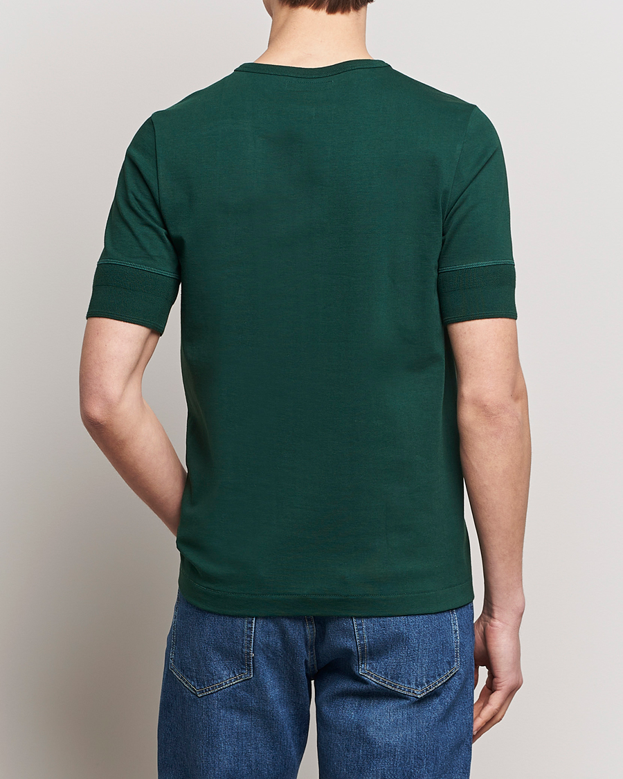 Mies | T-paidat | Merz b. Schwanen | Short Sleeve Organic Cotton Henley Classic Green
