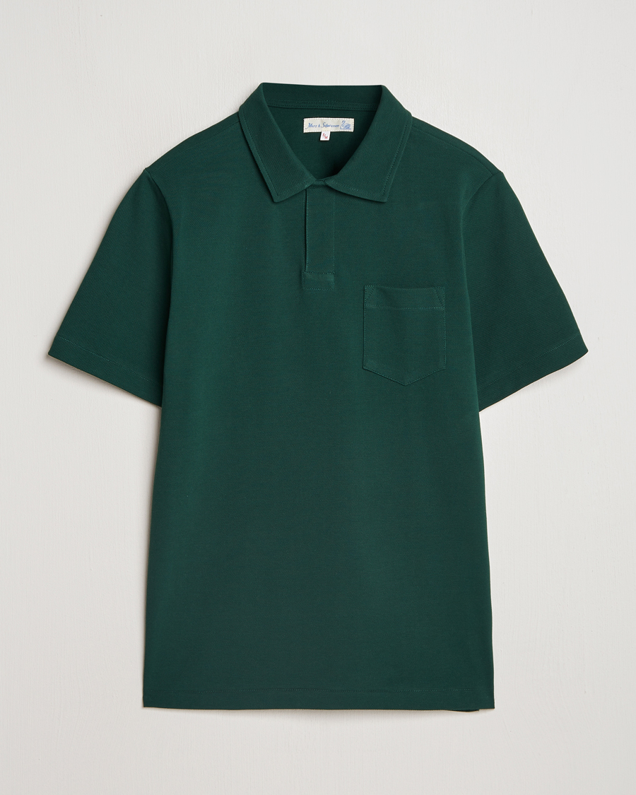 Mies | Pikeet | Merz b. Schwanen | Organic Cotton Washed Polo Classic Green