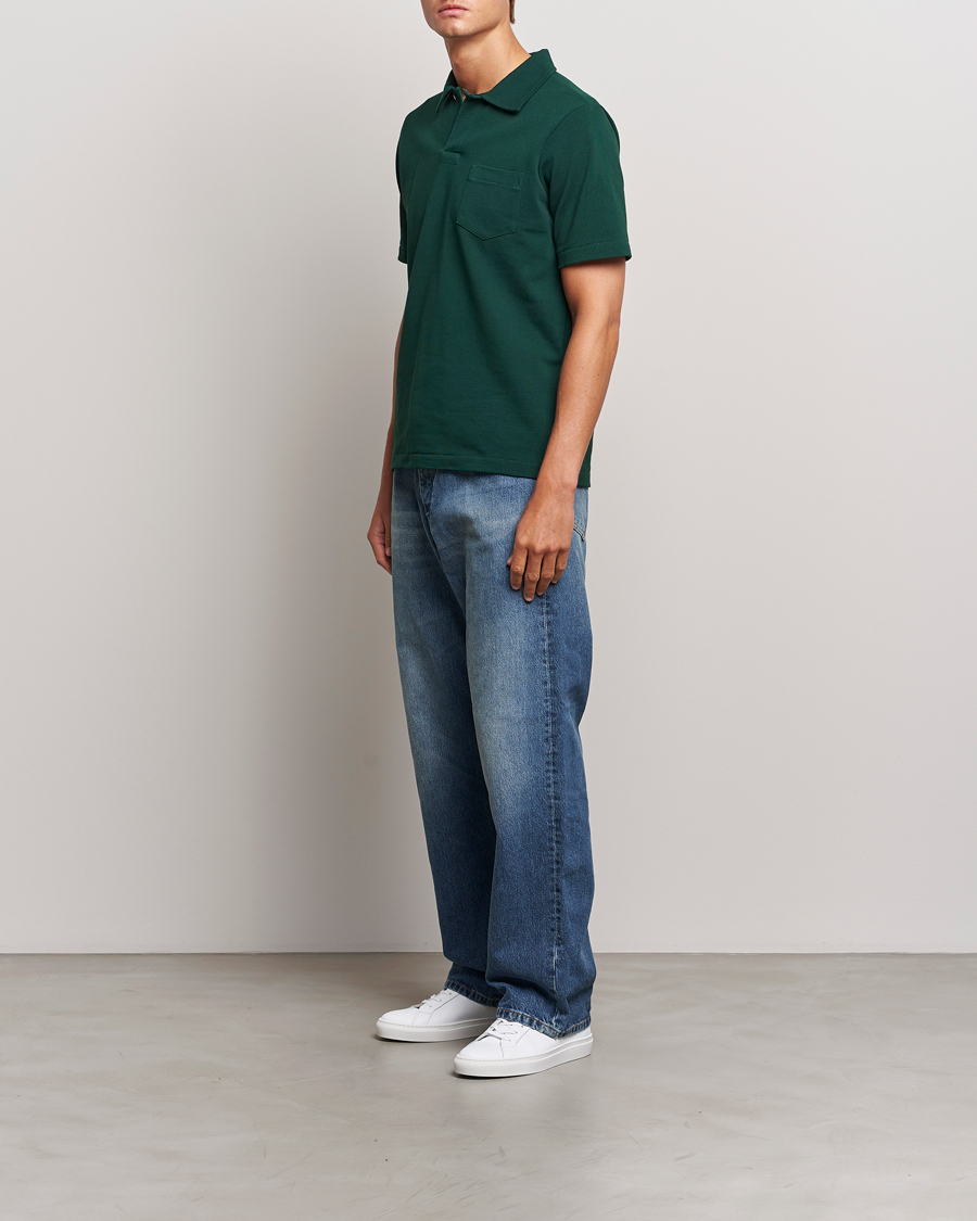 Mies | Pikeet | Merz b. Schwanen | Organic Cotton Washed Polo Classic Green