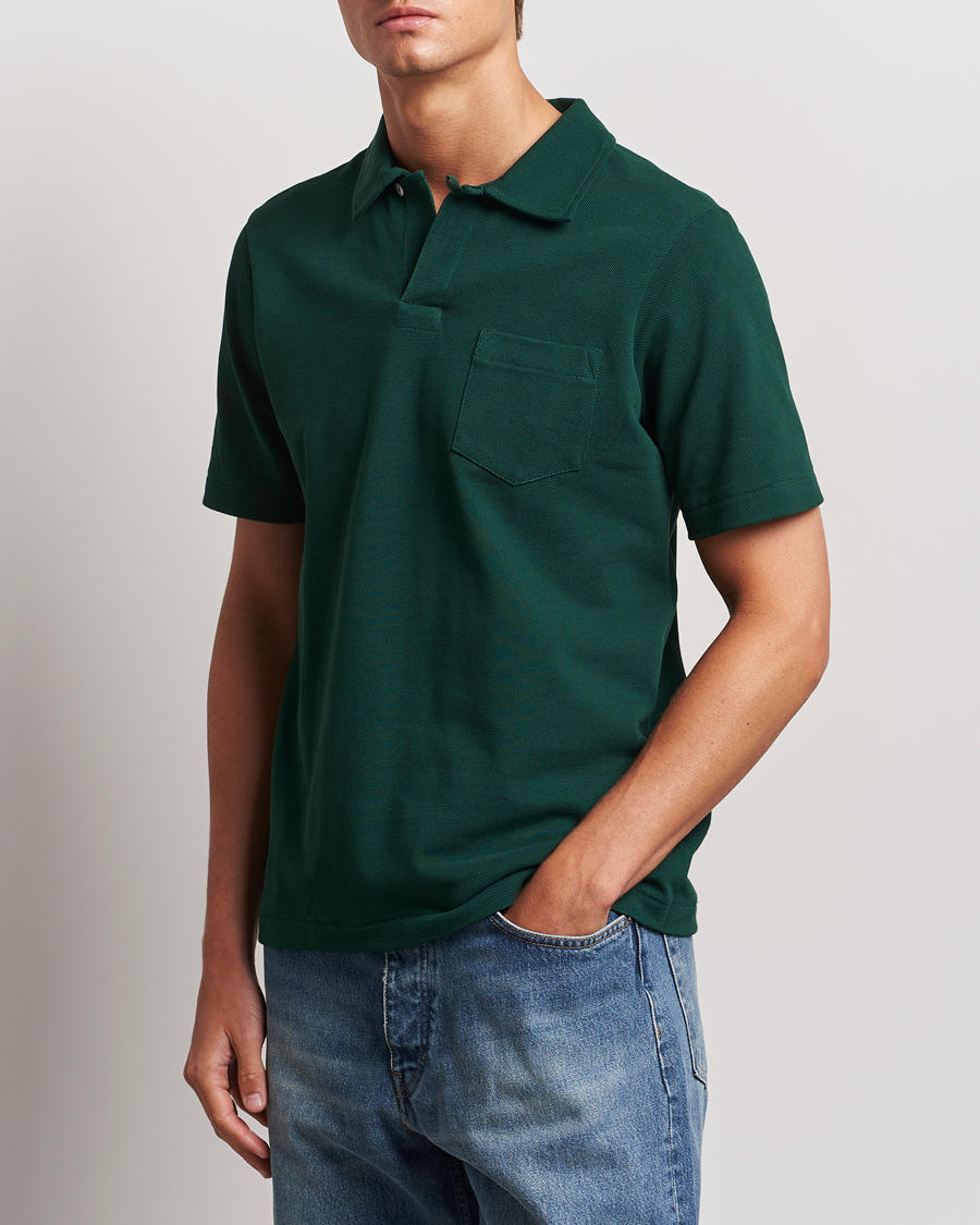 Mies | Pikeet | Merz b. Schwanen | Organic Cotton Washed Polo Classic Green