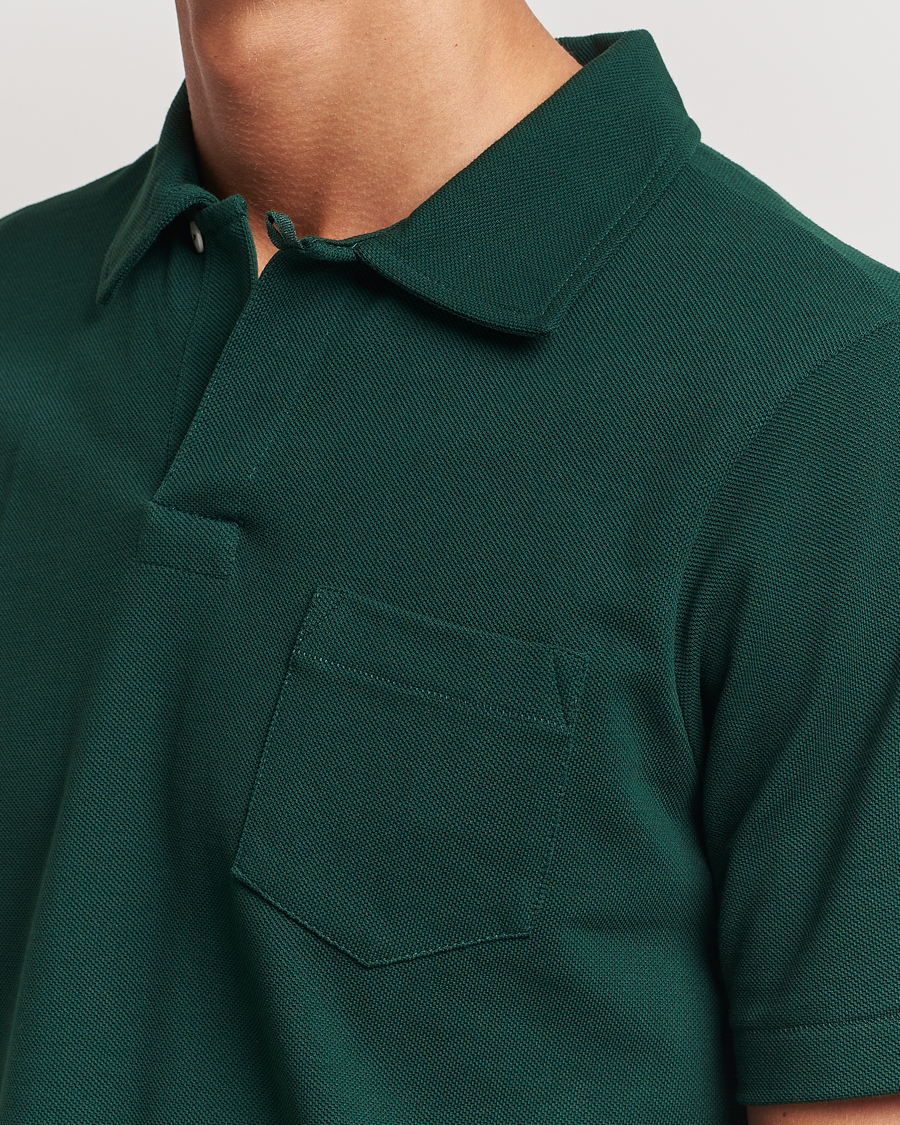 Mies | Pikeet | Merz b. Schwanen | Organic Cotton Washed Polo Classic Green