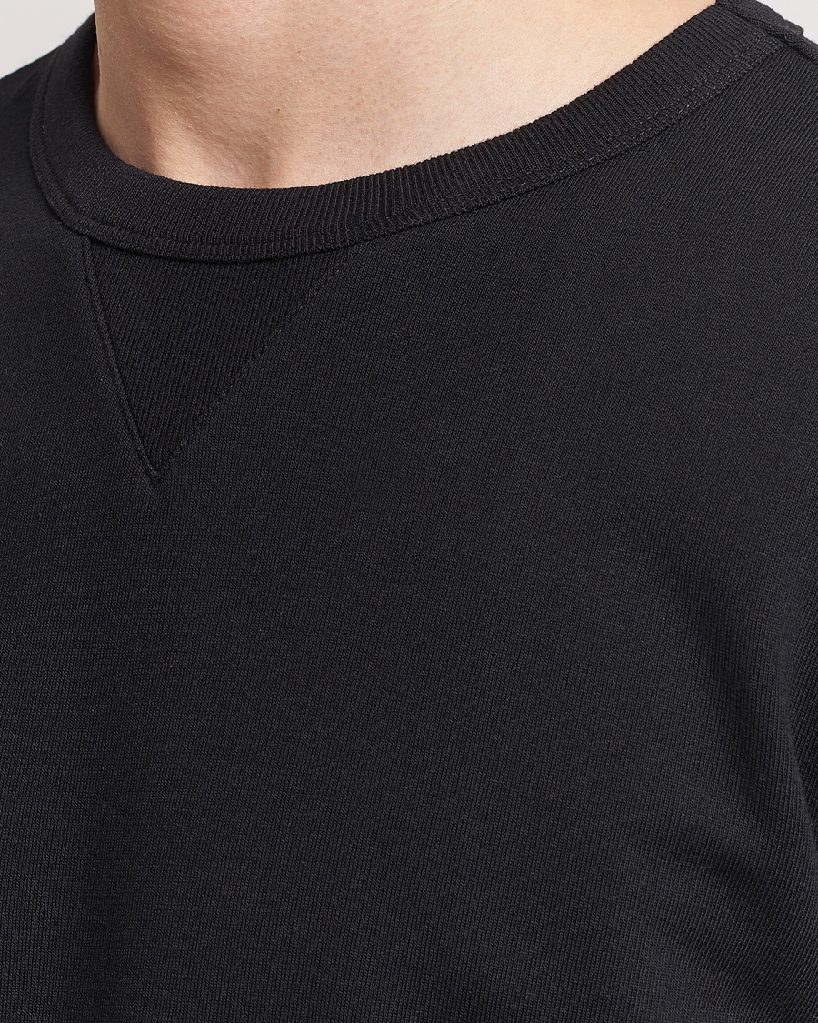 Mies | Puserot | Merz b. Schwanen | Organic Cotton Crew Neck Sweatshirt Black