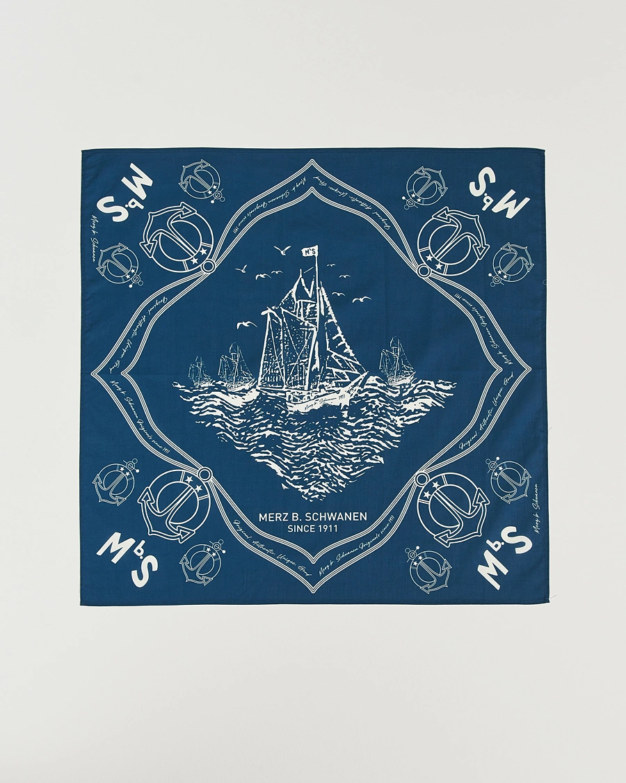 Mies | Merz b. Schwanen Cotton Bandana Ink Blue | Merz b. Schwanen | Cotton Bandana Ink Blue
