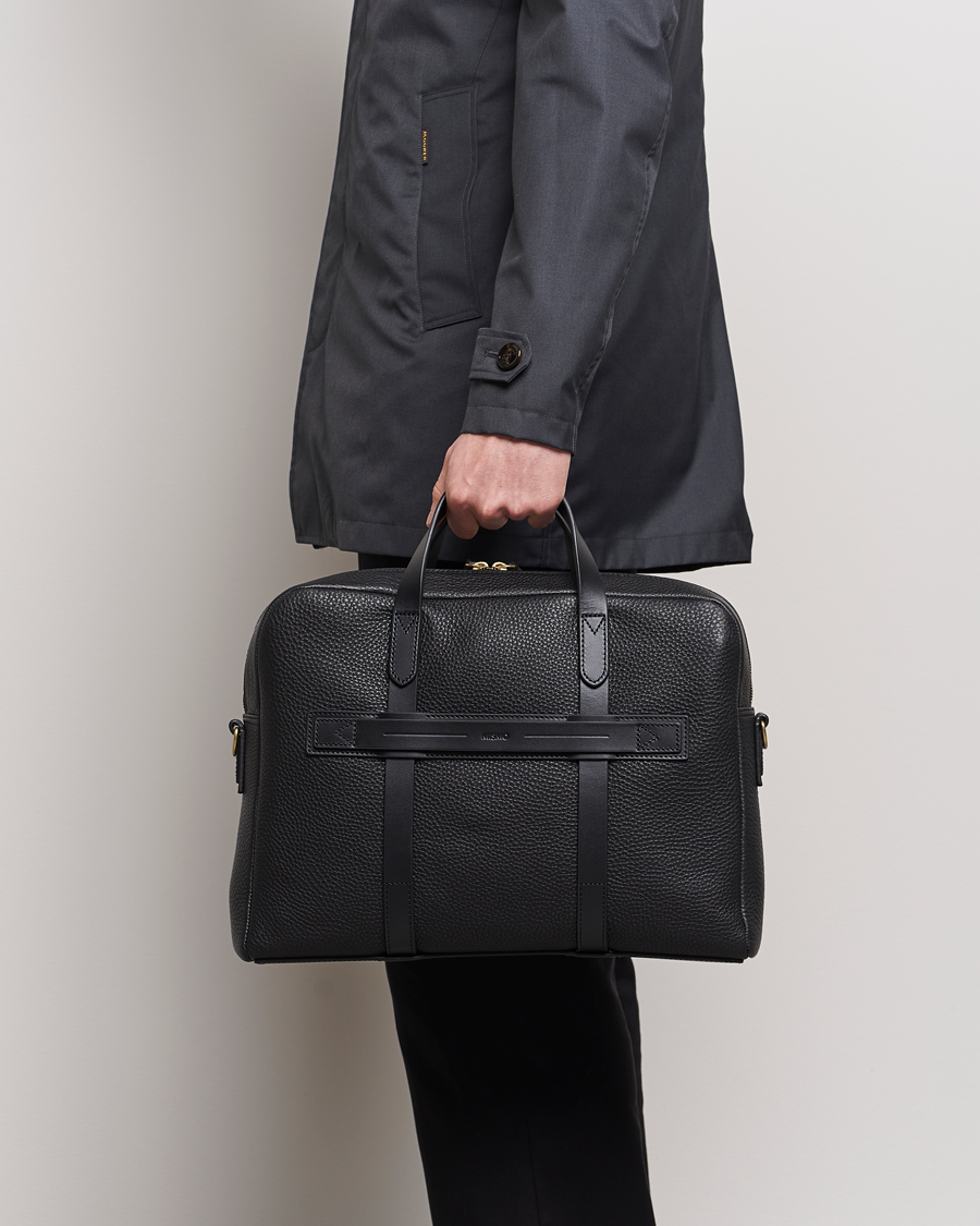 Mies | Mismo Aspire Pebbled Leather Briefcase Black | Mismo | Aspire Pebbled Leather Briefcase Black