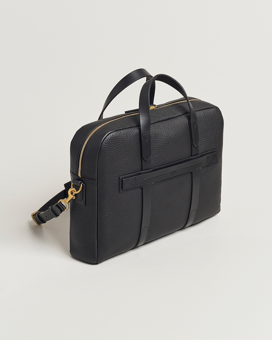 Mies | Mismo Aspire Pebbled Leather Briefcase Black | Mismo | Aspire Pebbled Leather Briefcase Black