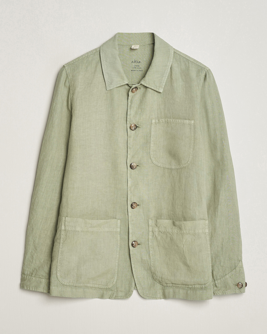 Miehet |  | Altea | Linen Shirt Jacket Olive