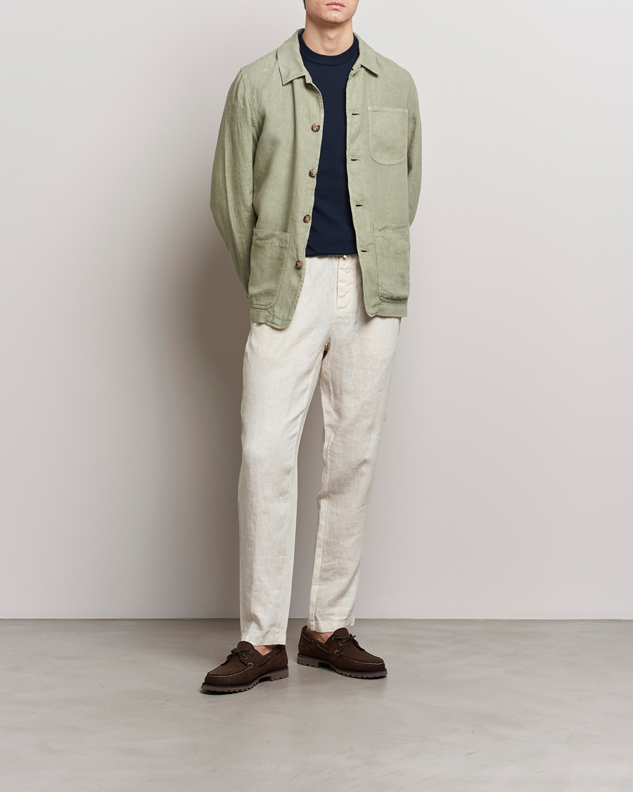 Mies | Kauluspaidat | Altea | Linen Shirt Jacket Olive