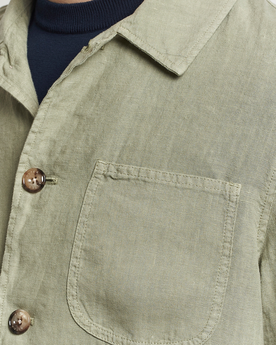 Mies | Kauluspaidat | Altea | Linen Shirt Jacket Olive
