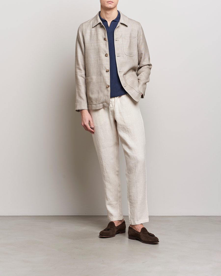 Mies | Housut | Altea | Linen Drawstring Pants Beige