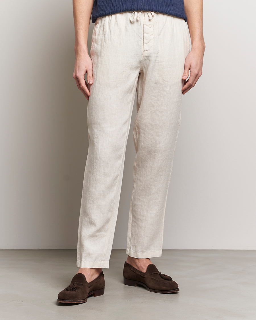 Mies | Italian Department | Altea | Linen Drawstring Pants Beige