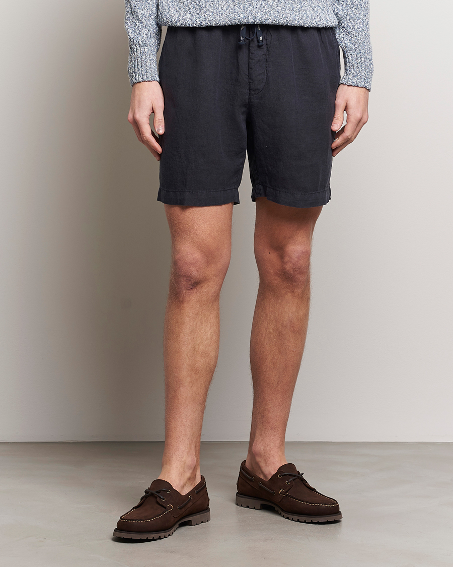 Mies |  | Altea | Linen Drawstring Shorts Navy