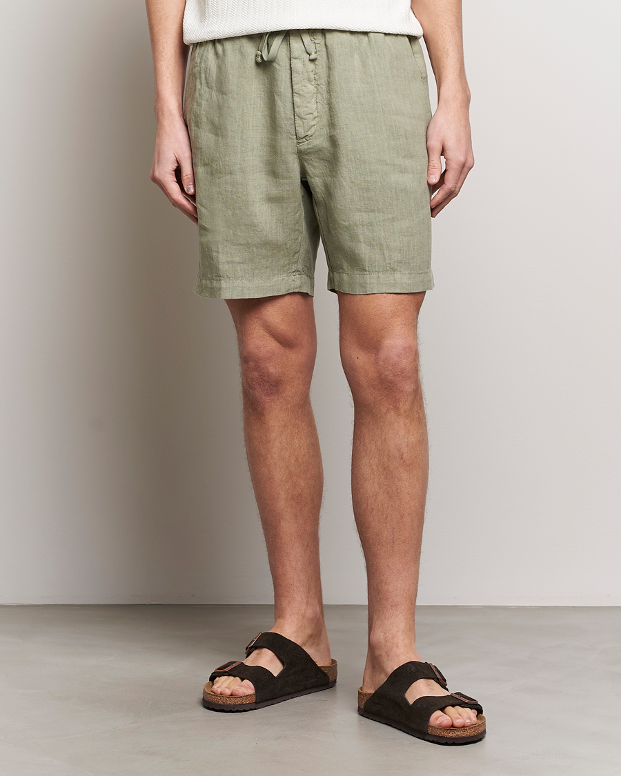 Mies |  | Altea | Linen Drawstring Shorts Olive