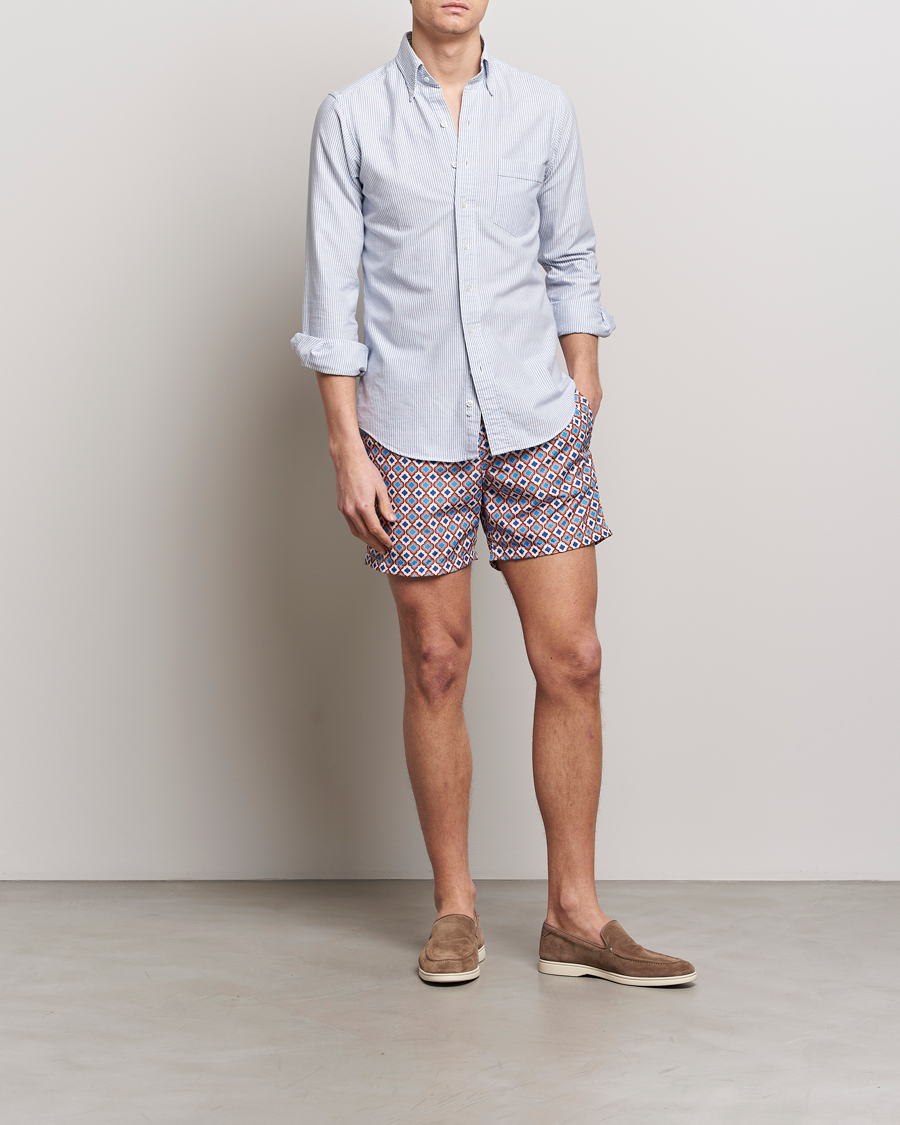 Mies | Uimahousut | Altea | Printed Swim Shorts Blue/Orange