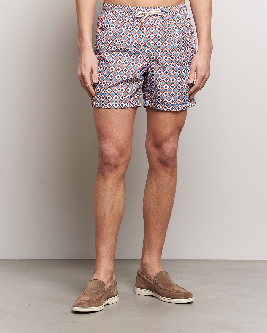 Mies | Vaatteet | Altea | Printed Swim Shorts Blue/Orange