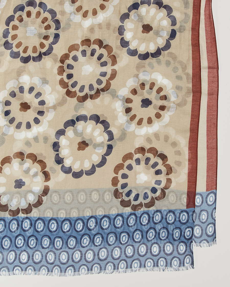 Mies | Altea Printed Linen Scarf Beige/Burgundy | Altea | Printed Linen Scarf Beige/Burgundy