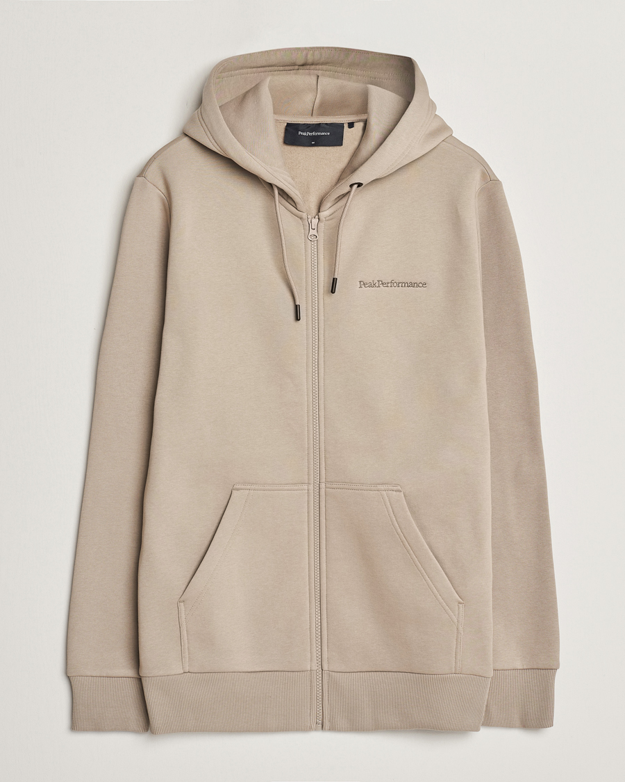 Mies | Puserot | Peak Performance | Original Logo Full Zip Hoodie Avid Beige